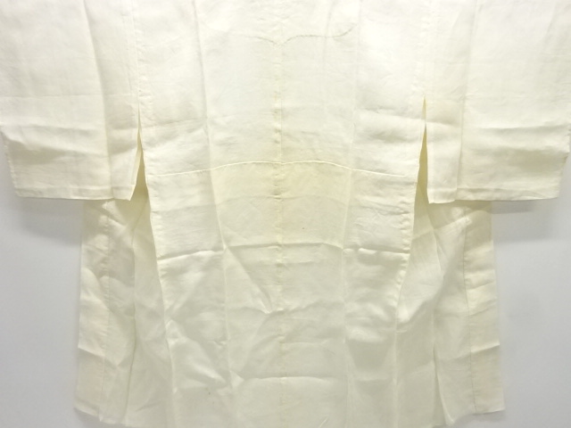 アンティーク　本麻透かし織　流水に松菊模様長襦袢